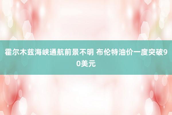 霍尔木兹海峡通航前景不明 布伦特油价一度突破90美元