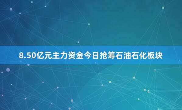 8.50亿元主力资金今日抢筹石油石化板块
