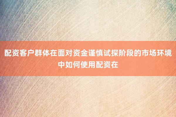 配资客户群体在面对资金谨慎试探阶段的市场环境中如何使用配资在