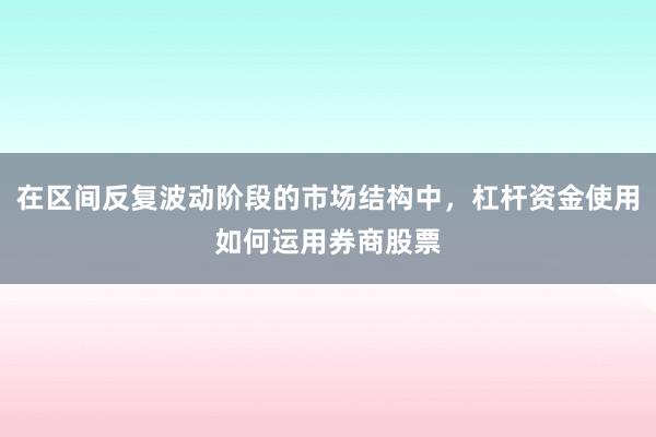 在区间反复波动阶段的市场结构中，杠杆资金使用如何运用券商股票
