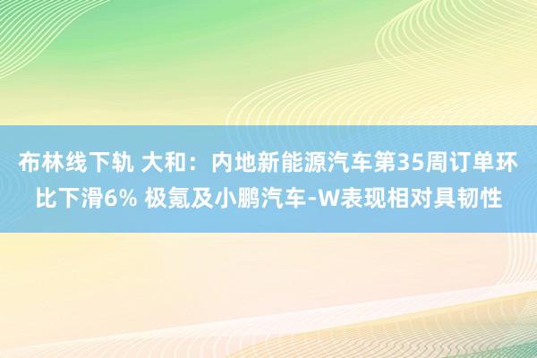 布林线下轨 大和：内地新能源汽车第35周订单环比下滑6% 极氪及小鹏汽车-W表现相对具韧性