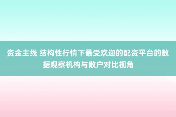 资金主线 结构性行情下最受欢迎的配资平台的数据观察机构与散户对比视角