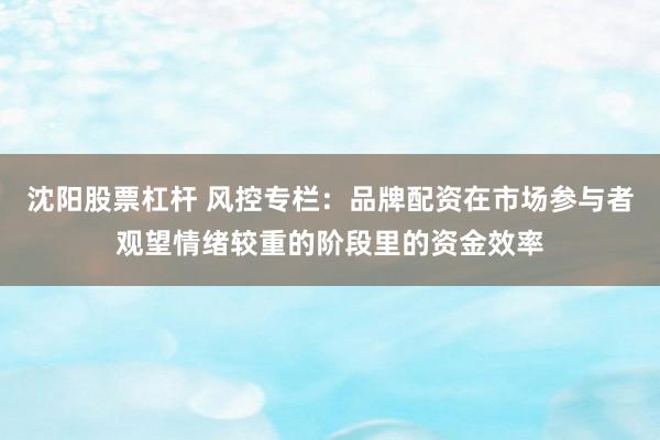 沈阳股票杠杆 风控专栏：品牌配资在市场参与者观望情绪较重的阶段里的资金效率