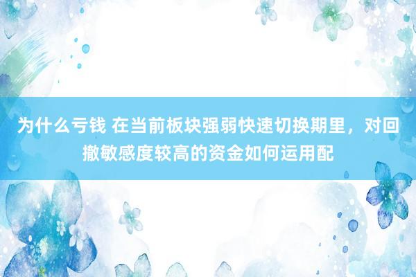 为什么亏钱 在当前板块强弱快速切换期里，对回撤敏感度较高的资金如何运用配