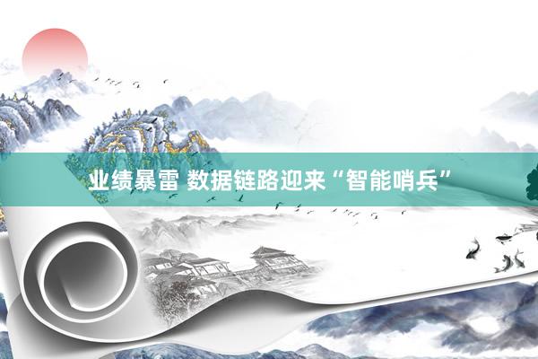 业绩暴雷 数据链路迎来“智能哨兵”